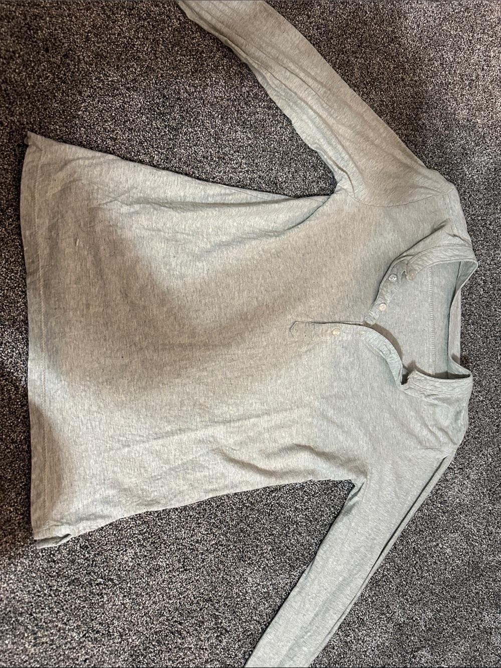 jf j.ferrar Light Gray Long Sleeve Henley Shirt